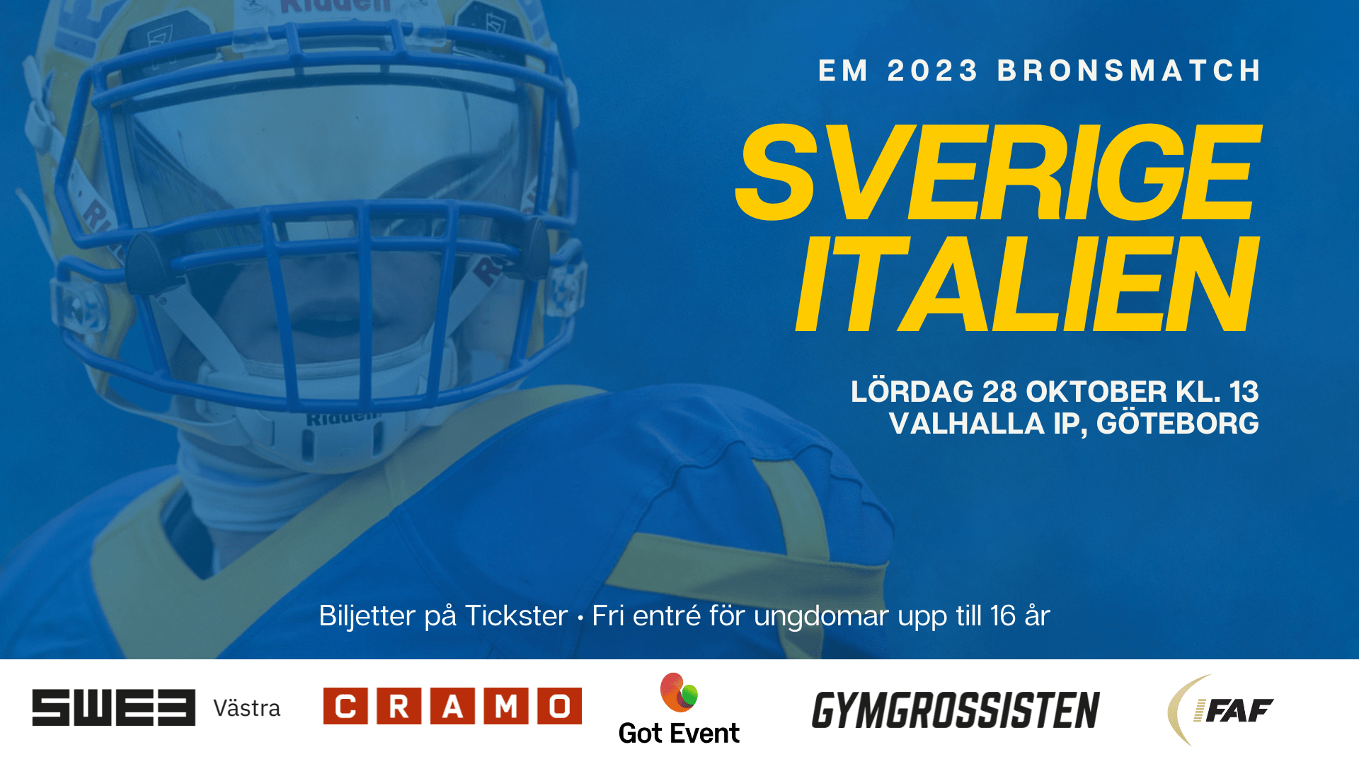 EM-match i amerikansk fotboll i Göteborg när Sverige möter Italien